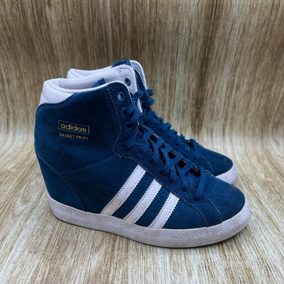 adidas | Shoes | Adidas Basket Profi Womens Size 6 Blue Shoes Sneakers Wedge  Gum Sole D65828 | Poshmark
